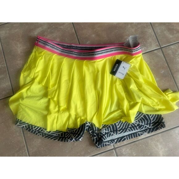 Puma Lemlem X Skirt Womens Neon Yellow Casual XXL 2XL NWT Cute $80 - Picture 1 of 7
